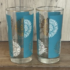 Libbey Mid-Century Partytime Glassware Radiance Glasses Set of 2