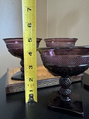 Imperial Chroma Amethyst Champagne / Tall Sherbet Glasses Purple Vintage Gilded