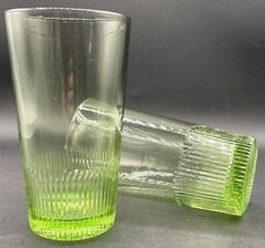 Pair Of Vintage WMY11 Green Martha Stewart Flat Tumblers 6″