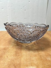 EAPG Broken Arches Imperial Glass Clear Punch Bowl 11″ diameter 6lbs no stand