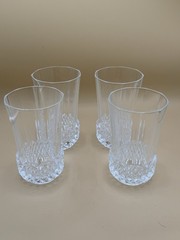Cristal D’Arques Durand Crystal Longchamp Pattern Flat Tumbler Set 4