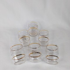 Bartlett Collins Golden Grape Clear Frosted Juice Glasses 4oz Set of 6 Vintage