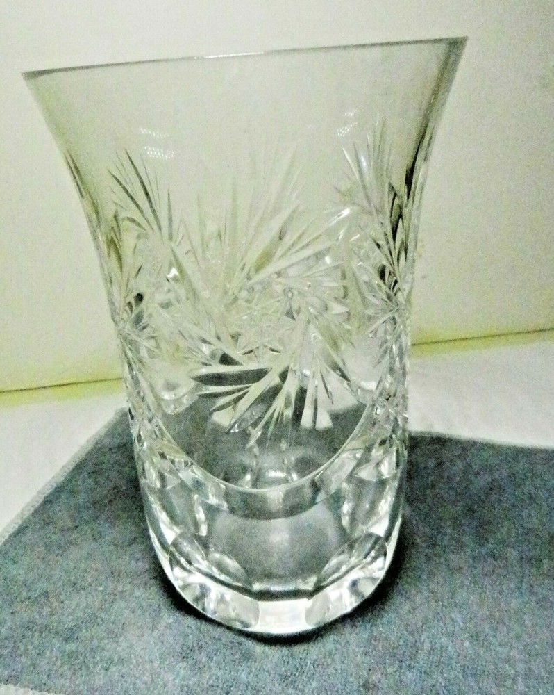 American Brilliant Hobstar Pinwheel Thumbprint Cut Crystal 4 1/2″ JUICE Glass