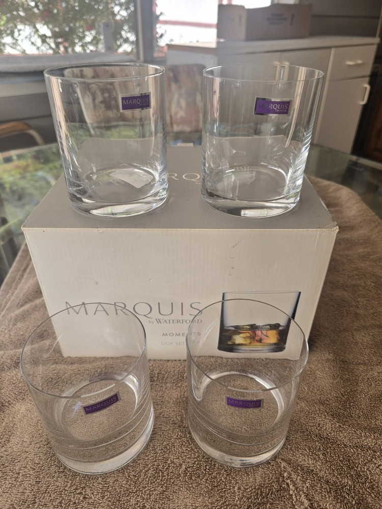 Waterford Marquis Moments Double Tumbler Set of Four New Open Box