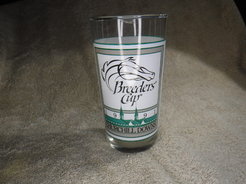Vintage 1991 Breeders Cup Horse Racing Churchhill Downs Glass Tumbler