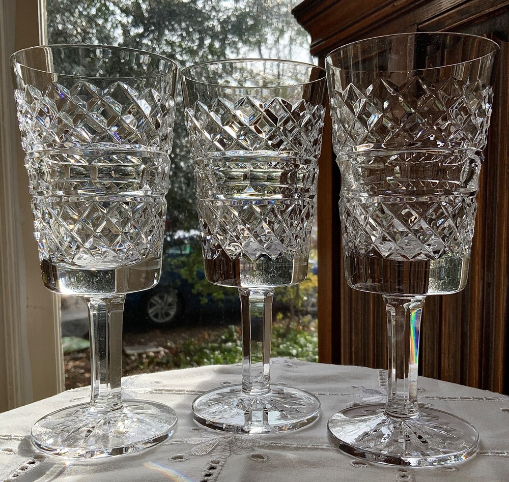 Cavan Crystal 7″ Wine Glass (3) Made in Ireland CAV3