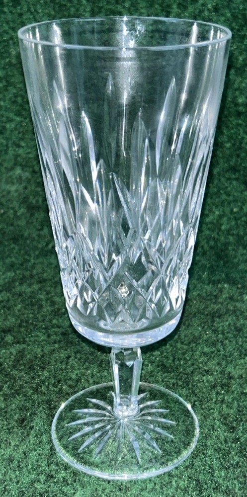 Waterford Crystal Lismore Crystal Champagne Flute Cut Glass Ireland 7.75” Signed