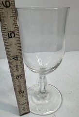 1 Crystal Wine Glass Clear 6″ H x 2 3/4″ W Base Vtg 6 oz
