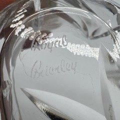Vintage Royal Brierley Crystal Heart Shaped Trinket Box Signed