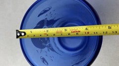 VTG Hazel Atlas Cobalt Blue Windmill Ice Bucket & 3 Flat Tumblers w/ Flags