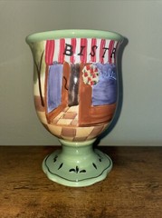 Certified International Green Ceramic Goblet Jennifer Brinley