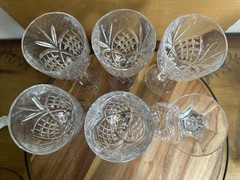 SHANNON Crystal by GODINGER DUBLIN Pattern Wine / Water Glasses 8″ – SET OF 6