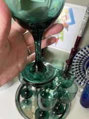 ( 8 ) Set Libbey Premier Juniper Green Wine Glasses Water Goblets 7.25″ 11 Oz