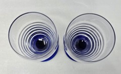 Set Of 5 Bryce Georgian Cobalt Glass Tumbers With Colbalt Blue Stem