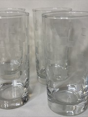 Vintage Libbey Windsor Etched Highball 12oz Drinking Glasses 5.5” H , Set of 6