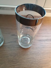 VTG Monogram Drinking Glasses Initial Letter L Dorothy Thorpe Set of 8 Silver MC