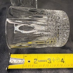 Pair Bohemia Crystal BEDFORD Vertical Horizontal Cut Whiskey Old Fashioned Glass