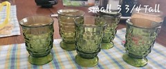 5 MCM Whitehall Avocado Fostoria American Cubist Juice glass 3 3/4″ tall