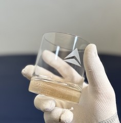 Set of 5 Clear Glass Tumblers 7 oz with Sand-Etched White Delta Arlines Symbol