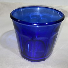 Luminarc Arcoroc Cobalt Blue 500ml 10 Panel Glass France Vintage Superior