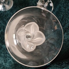 Cristal D’Arques J.G. Durand 4 Frosted Tulip Wine Glasses 7.25″ France VTG MINT