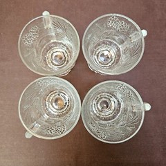4 Vintage Indiana Glass Tiara Clear Ponderosa Pine Water Goblets 4.5″ 8 Oz