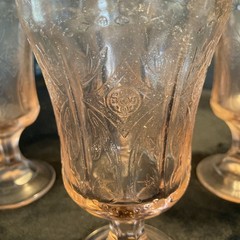 Indiana Glass Recollection Madrid Pink Water Goblet Depression Fair to Good