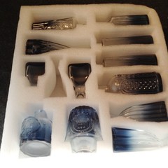Glass Tumbler Set Drinkware, Blue & Clear Assorted Drinking Glasses