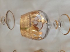 Vintage Set of 6 Medici Brandy Sniffer Arte Italica 24k Gold Trim