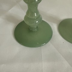 Villeroy & Boch Isabelle Jade Green Stem Water Goblets 8″ Set Of 2 Clear Bowl