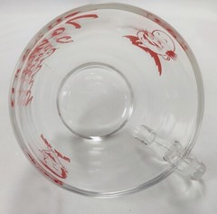 5 Vintage Tom &Jerry Replacement Clear Glass Punch Cups Red Laughing Men Cartoon