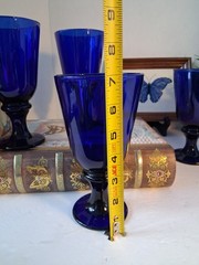 Vintage Libbey Cobalt Blue Ice Tea Flare Glasses