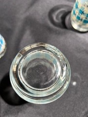 Vintage Set of 12 drinking glasses in the classic Blue Gingham Lace pattern