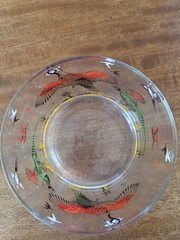 Hazel Atlas Pheasant Pitcher, 6 Glasses, 2 Shot Glasses, Shaker+lid & Ice Bucket