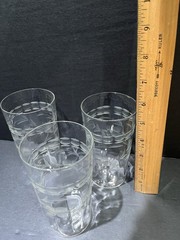 Set of 3 Etched Floral Tumblers | Vintage Highball Cocktail Glasses Elegant