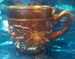 Northwood Marigold/Amber Acorn Burrs Punch Cup Vintage