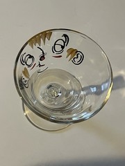 1 Vintage 1950s Gay Fad Beau Brummell Tipsy Martini Glasses hand painted