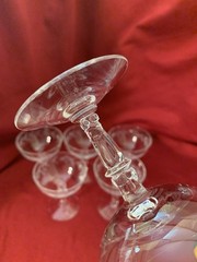 Fostoria Holly Clear Crystal Champagne/Tall Sherbet Glasses Set Of 6 Retired