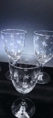 Moon & Stars Etched Crystal Water Goblet Set Of 7