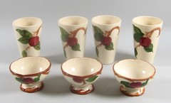 Franciscan APPLE Earthenware (4) 12oz China Tumbler + (3) China Sherbets
