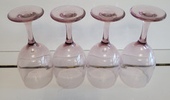 4 Libbey Premiere Plum Pink Water Wine Stemmed Goblets 7 Inches Holds 11.5 Ozs