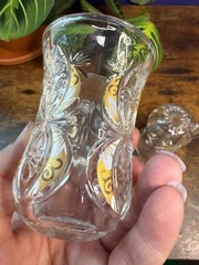 Pair of Vintage Gold and White Floral Bohemian Turkish Tea Glasses