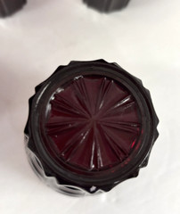 7 Vintage Anchor Hocking High Point Royal Ruby Red Glass Tumblers 4 1/4″ 1940s