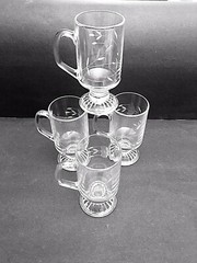 Princess House Heritage Crystal Glass Irish Coffee Mug Cup Complete Set of 4