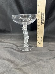 Bacchante Frosted Nude Stem Champagne Tall Sherbet Glass 5 3/4″ Mid Century VTG