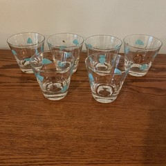 MCM 6 Vtg Federal Amoeba Atomic Boomerang Turquoise 4oz Highball Glasses