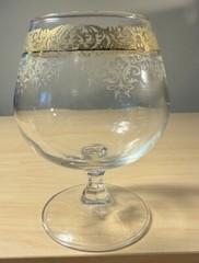 Cellini Floral Etched Cognac Brandy Glass | Replacement Free Shipping