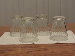 Anchor Hocking Laurel Leaf Gray Cut Footed Tumblers – 3″ Shot/Juice – set of 4