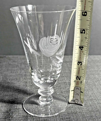 Fostoria Rose-Crystal Goblets-Deep Cut Grey Rose-6 Iced Tea, 6 Water, 6 Sherbet