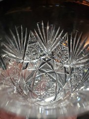 (1) Tumbler 4″, American Brilliant Period Cut Glass Crystal Early design Straus?